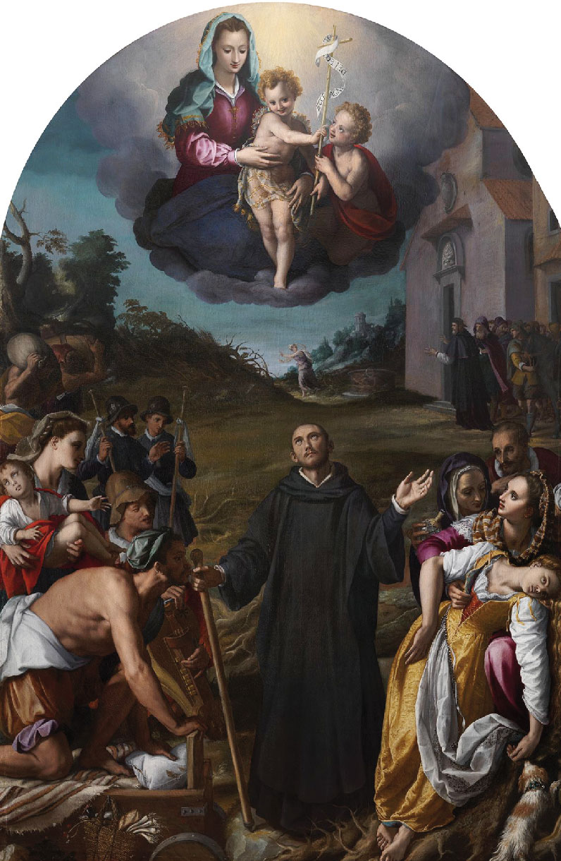 Alessandro Allori Miracoli di San Fiacre 1596