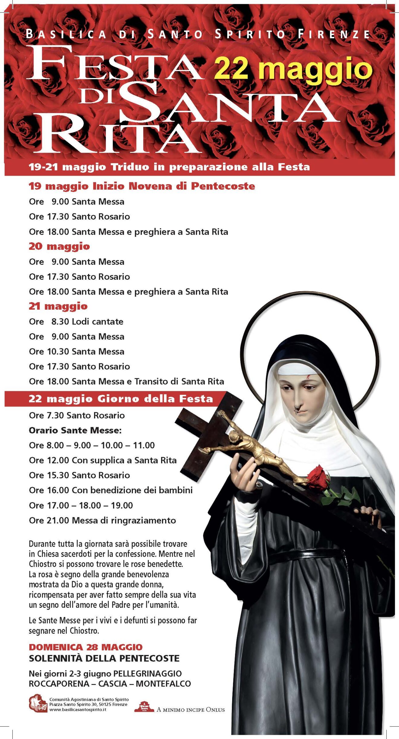 22 maggio, Festa di Santa Rita Basilica di Santo Spirito